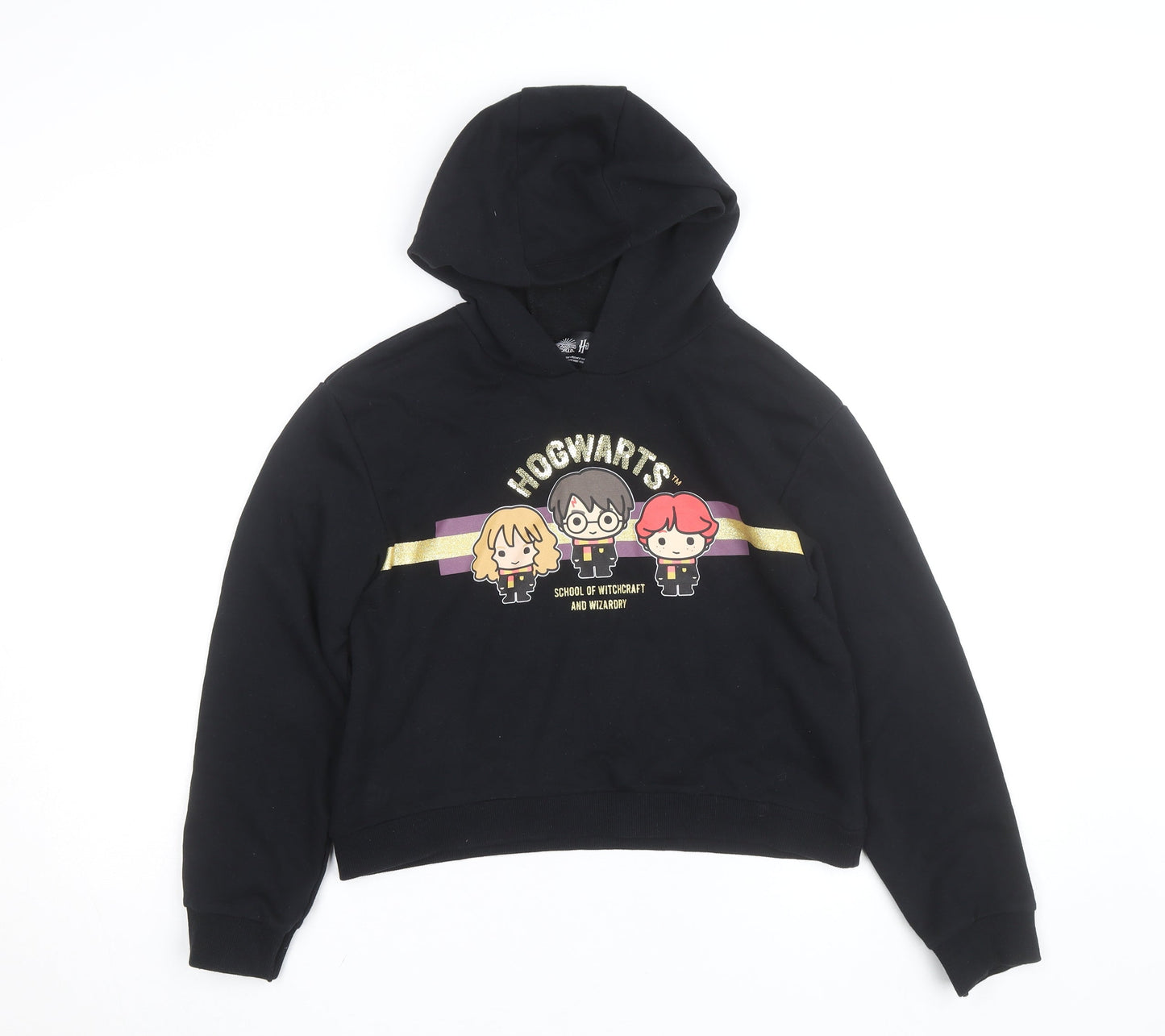 Girls UK Size 11-12 Years Harry Potter Black Pullover Hoodie