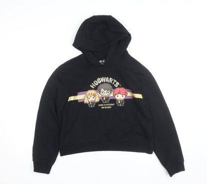 Girls UK Size 11-12 Years Harry Potter Black Pullover Hoodie