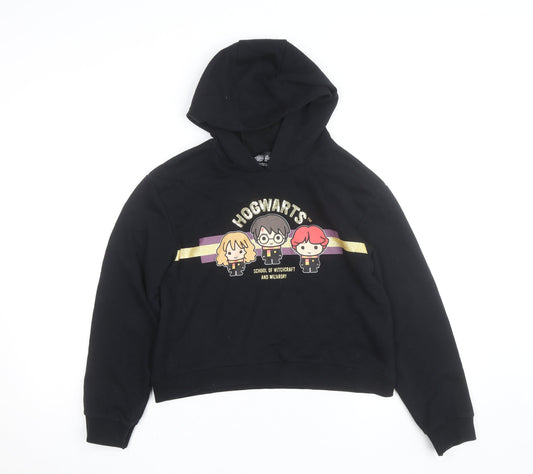 Girls UK Size 11-12 Years Harry Potter Black Pullover Hoodie