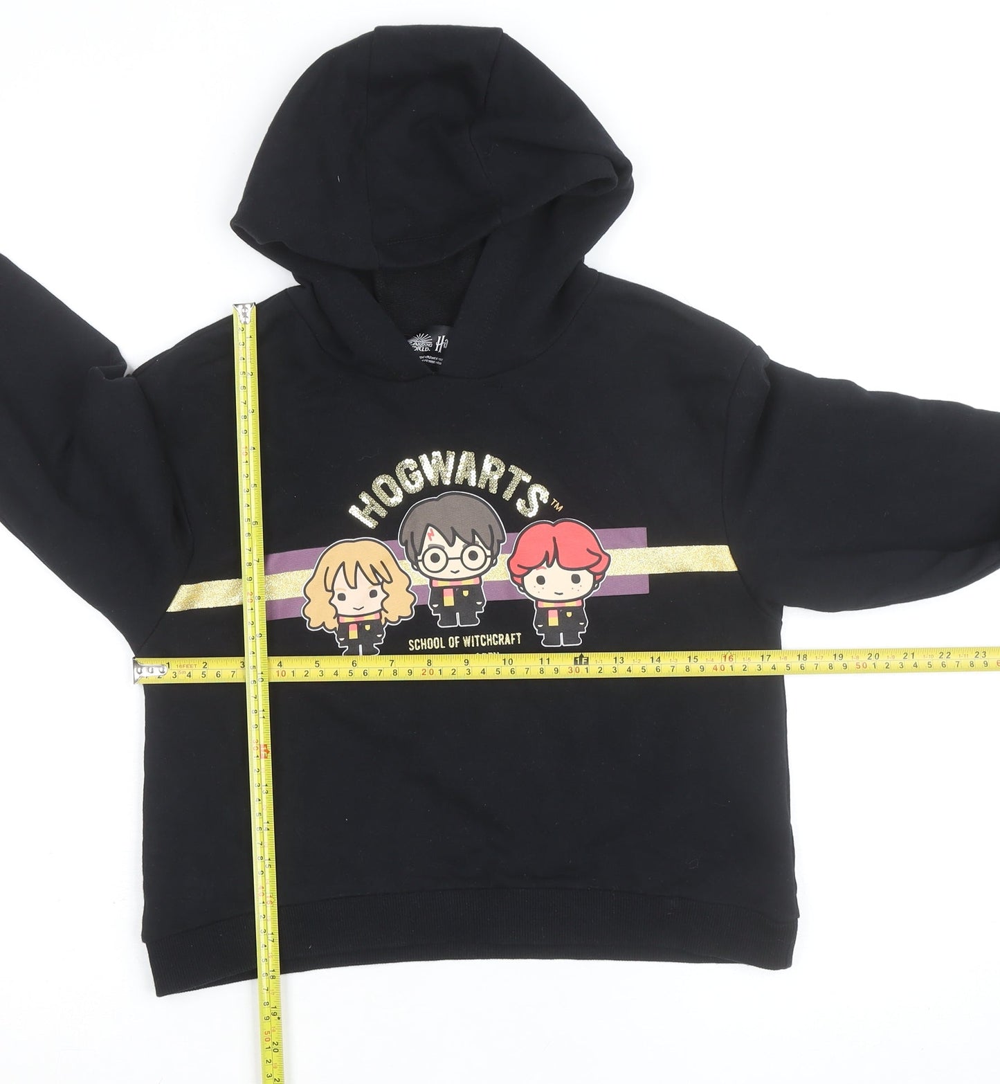 Girls UK Size 11-12 Years Harry Potter Black Pullover Hoodie