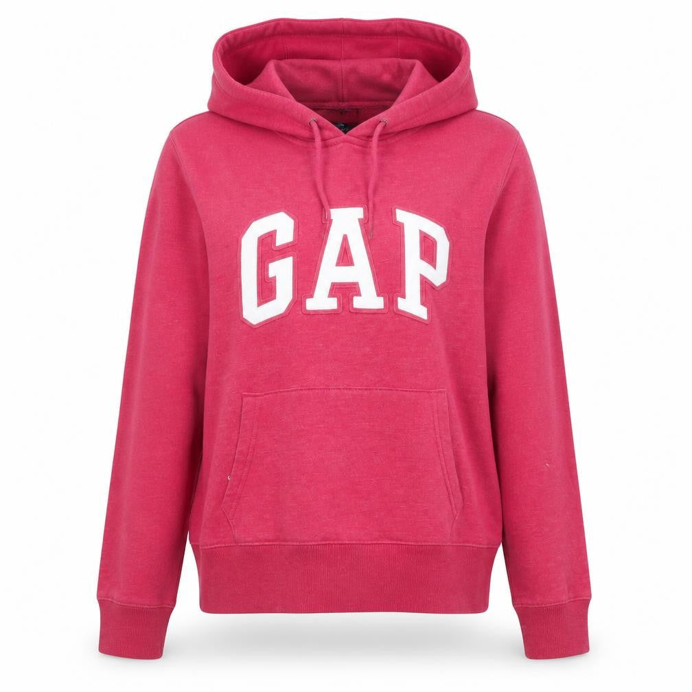 Gap Womens Red Hoodie Medium Pullover Logo Cotton Blend Casual