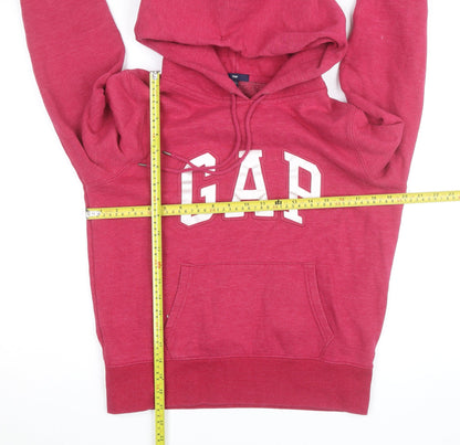 Gap Womens Red Hoodie Medium Pullover Logo Cotton Blend Casual