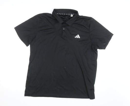 Adidas Men's Black XL Polo Sports Shirt Lightweight Golf Top