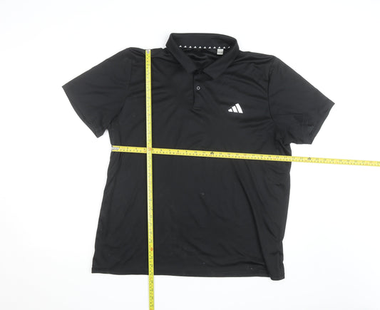 Adidas Men's Black XL Polo Sports Shirt Lightweight Golf Top
