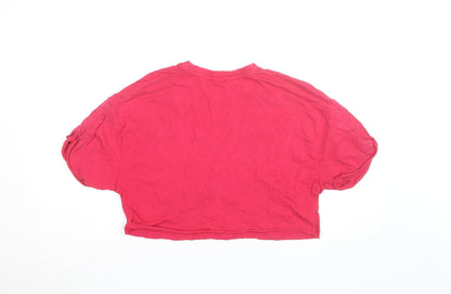 Bershka Women’s Red Cropped North Carolina T-Shirt Size M