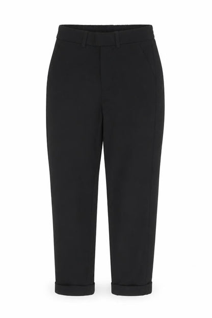 Savida Women’s Black Cropped Tapered Work Trousers Size S