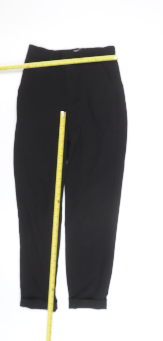 Savida Women’s Black Cropped Tapered Work Trousers Size S