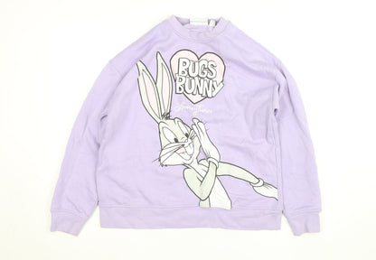 Looney Tunes Women's Lilac Bugs Bunny Sweatshirt Size S