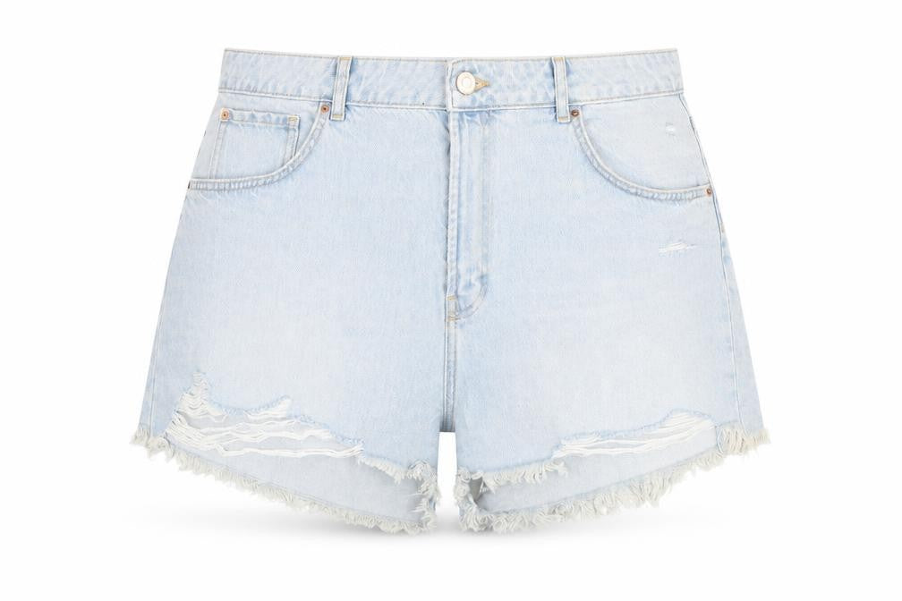 Primark Women Blue Size 20 High Rise Cut-Off Denim Shorts