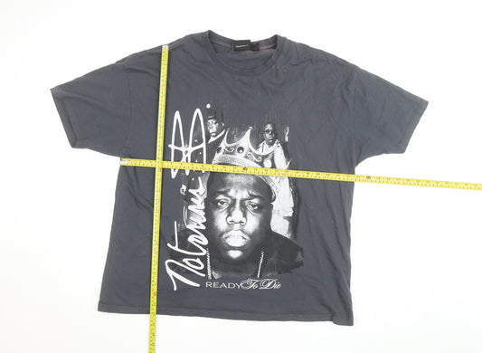 The Notorious B.I.G. Men's Black Graphic Hip Hop T-Shirt Size L