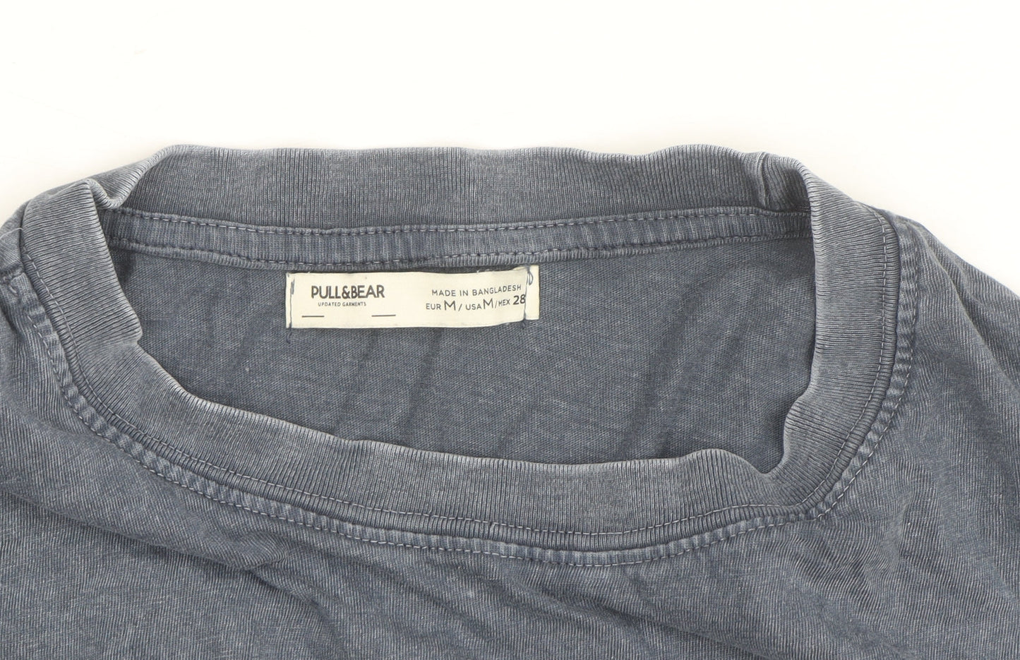 Pull&Bear Men's Blue '91 New York' Graphic Cotton T-Shirt Size M