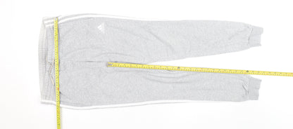Adidas Womens Grey XS Tapered Track Pants with Side Stripes