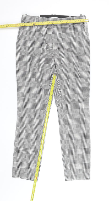 H&M Men's Grey Check Slim Fit Chino Trousers Size M