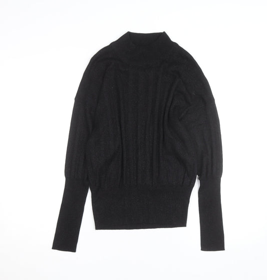Dunnes Women’s Black Mock Neck Long Sleeve Knit Top Medium