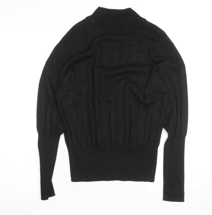 Dunnes Women’s Black Mock Neck Long Sleeve Knit Top Medium