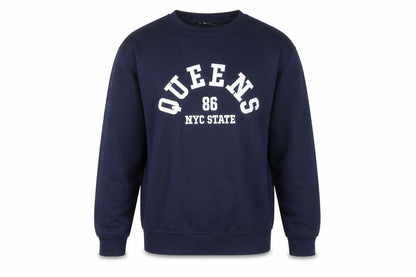 Dunnes Men's Blue XS Pullover Sweatshirt QUEENS 86 Graphic
