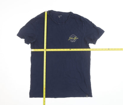 Wrangler Men's Blue Cotton Crew Neck T-Shirt Size L