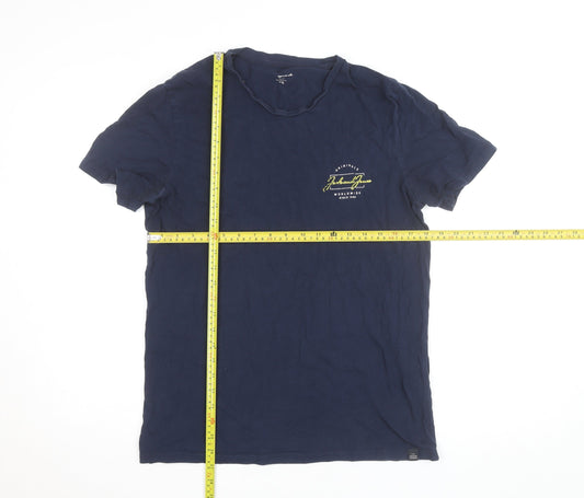 Wrangler Men's Blue Cotton Crew Neck T-Shirt Size L