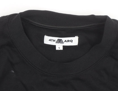 4TH ARQ Men's Black Small Crew Neck Pullover Sweatshirt