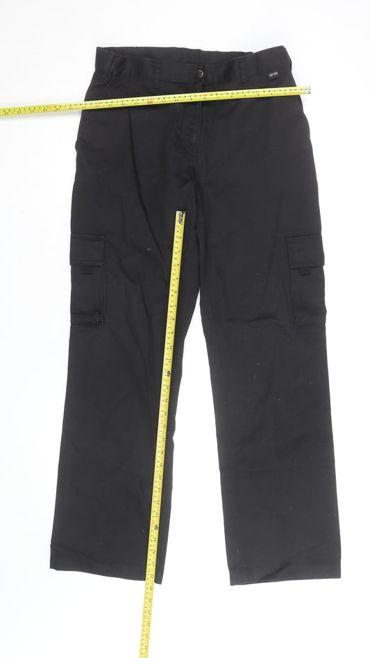 Dimensions Women’s Black Cargo Trousers Size 10L Polyester Cotton