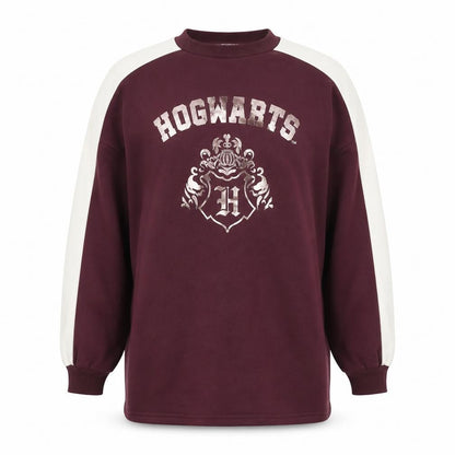 Front view of Harry Potter Hogwarts Maroon Sweatshirt Teens, size 146/152, Long Sleeve Pullover