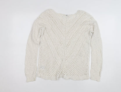 American Eagle Outfitters Women’s Ivory Open-Knit Cotton Jumper Size S