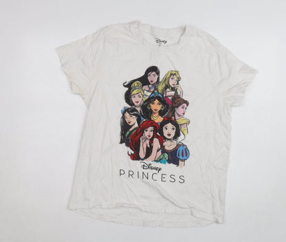 Disney Women’s White Princess Graphic T-Shirt Medium
