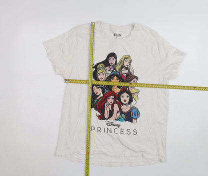 Disney Women’s White Princess Graphic T-Shirt Medium