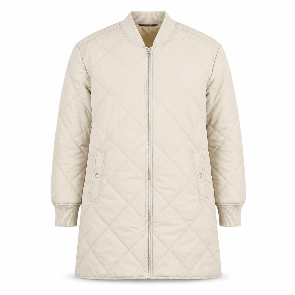 Dunnes Women Beige Quilted Long Jacket Size L