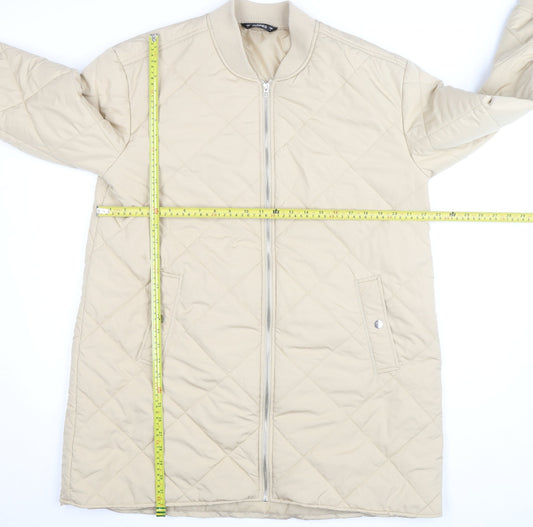 Dunnes Women Beige Quilted Long Jacket Size L