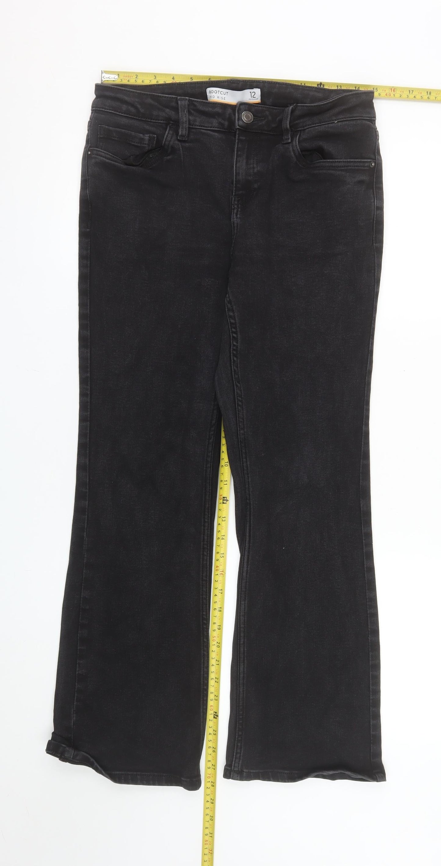 Next Women’s Black Bootcut Mid Rise Stretch Jeans Size 12