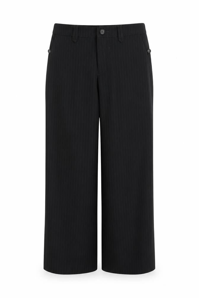 GreenHouse Women's Black Pinstripe Straight Leg Trousers Size 12