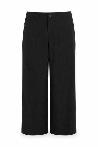 GreenHouse Women's Black Pinstripe Straight Leg Trousers Size 12