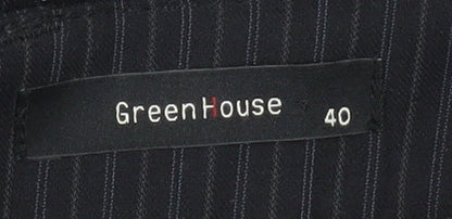 GreenHouse Women's Black Pinstripe Straight Leg Trousers Size 12