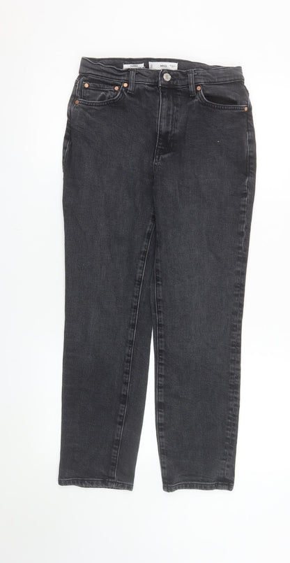MNG Women's Black Straight Jeans Size 10 Slim Fit High Rise