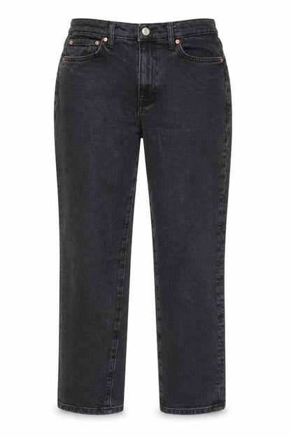 Mango Women's Black Straight Jeans Size 10 Slim Fit High Rise