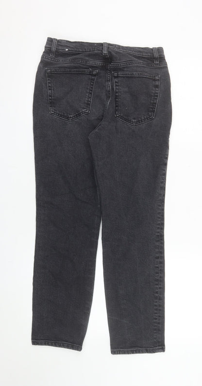 MNG Women's Black Straight Jeans Size 10 Slim Fit High Rise