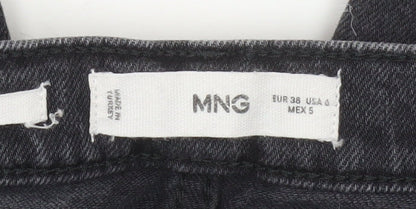 MNG Women's Black Straight Jeans Size 10 Slim Fit High Rise