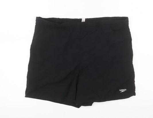 Speedo Men's Black M Athletic Swim Shorts Elastic Waist Quick Dry