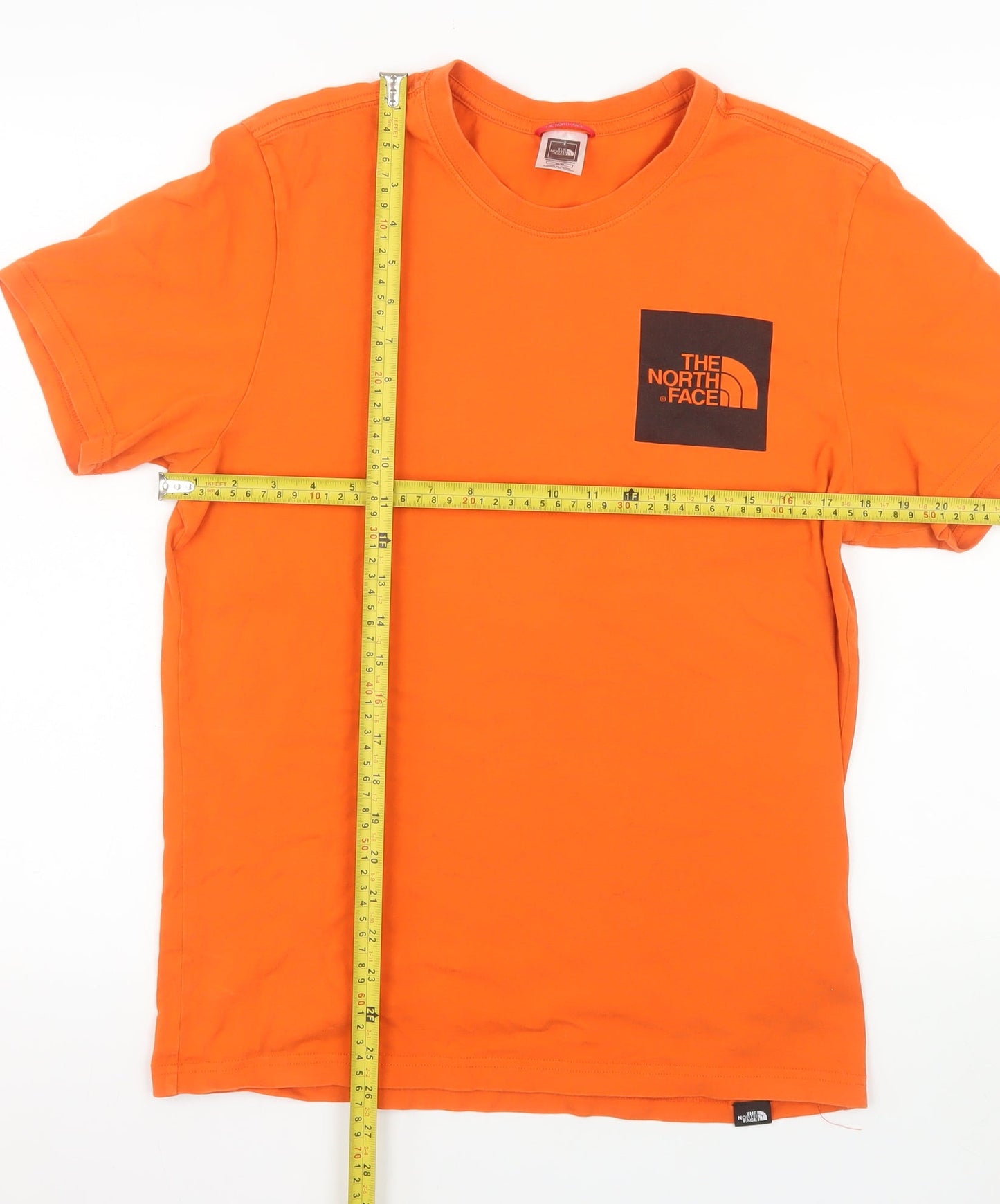 The North Face Men's Orange Cotton Crew Neck T-Shirt Size M