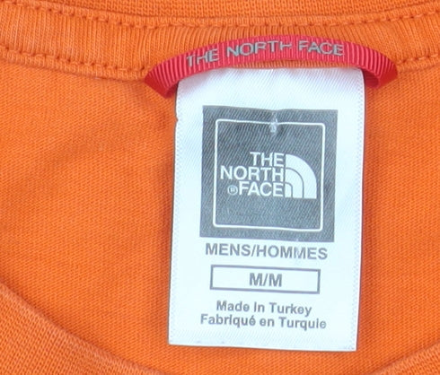 The North Face Men's Orange Cotton Crew Neck T-Shirt Size M