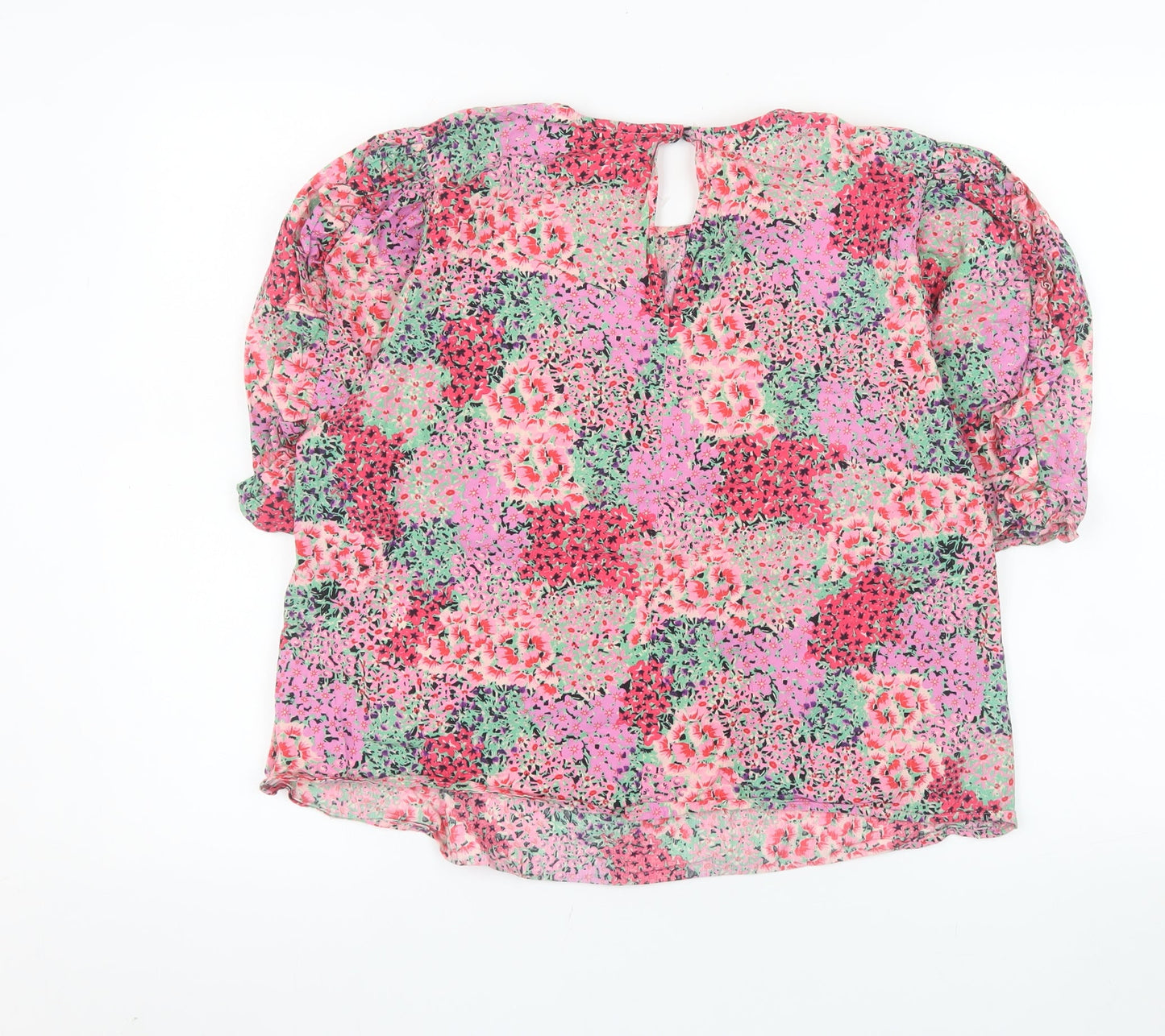 River Island Women’s Multicoloured Floral Cotton Tunic Blouse Size 14