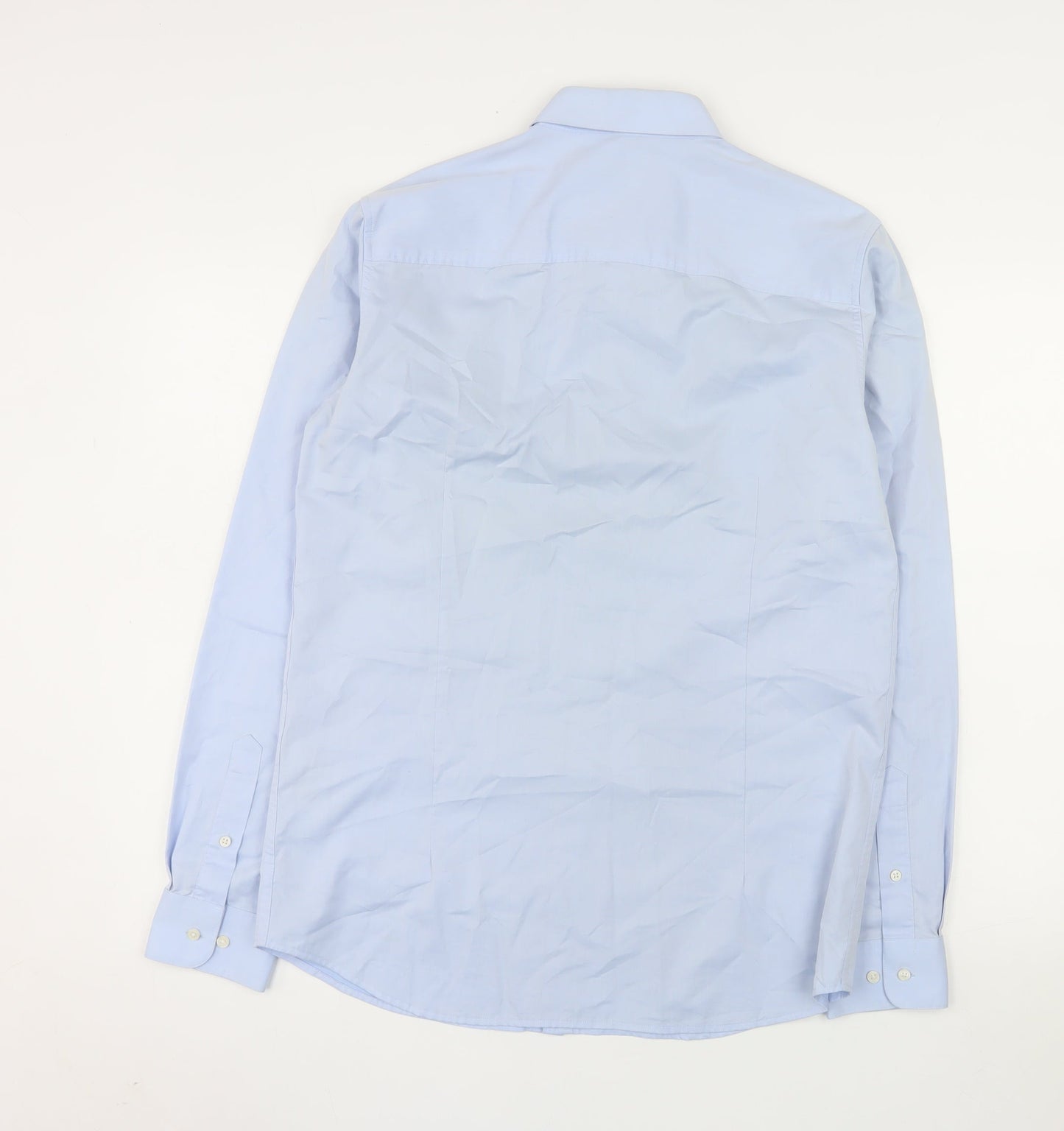 Jack & Jones Premium Men's Blue Cotton Long Sleeve Dress Shirt M