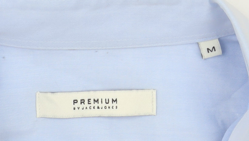 Jack & Jones Premium Men's Blue Cotton Long Sleeve Dress Shirt M