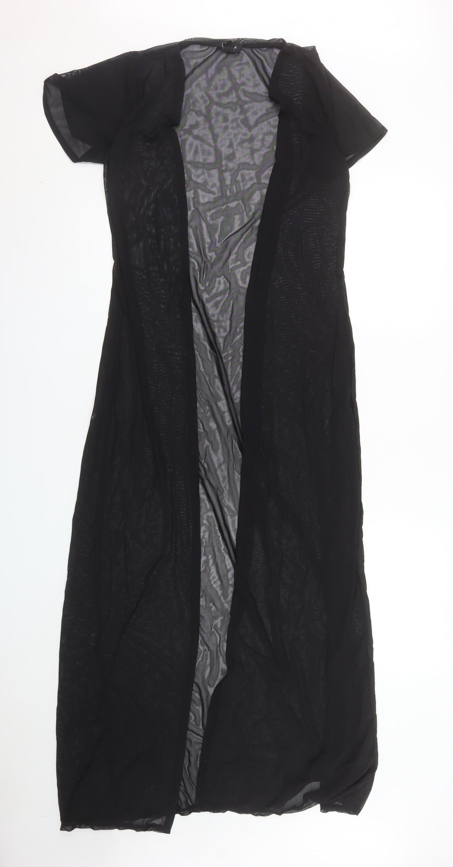 New Look Women’s Black Sheer Long Kimono Waistcoat Size S