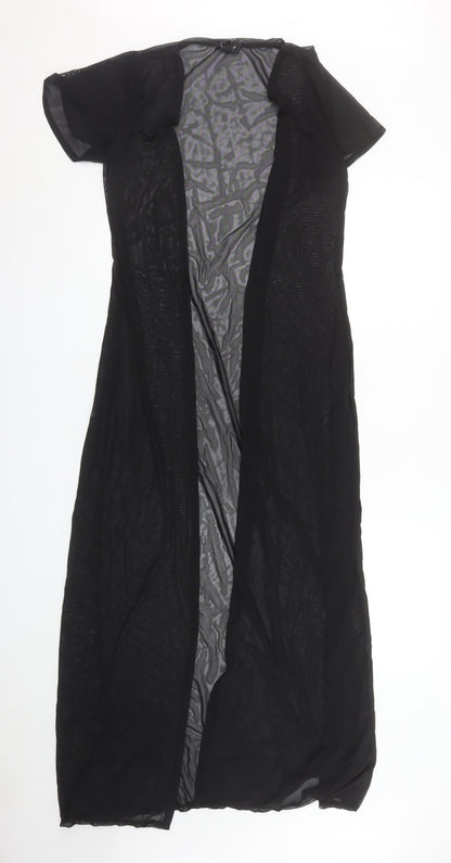 New Look Women’s Black Sheer Long Kimono Waistcoat Size S
