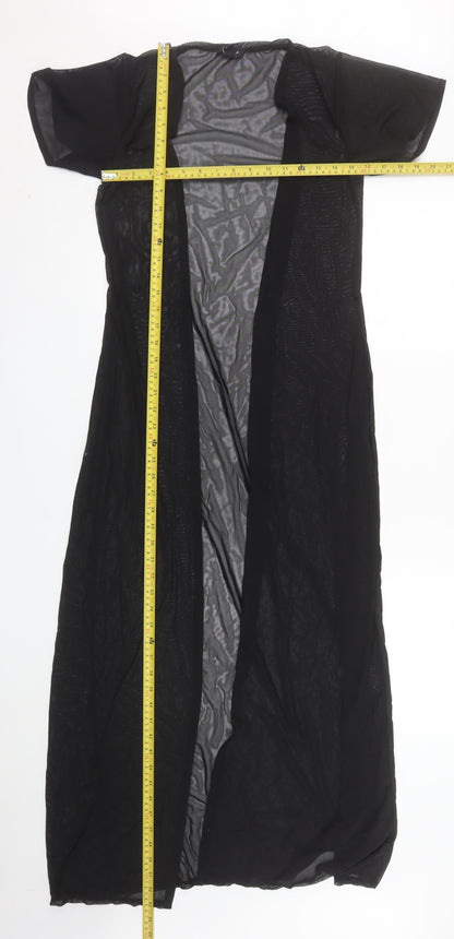 New Look Women’s Black Sheer Long Kimono Waistcoat Size S