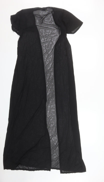 New Look Women’s Black Sheer Long Kimono Waistcoat Size S