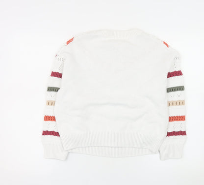 Gallery Women's Multicoloured Striped Knit Crew Neck Jumper XS
