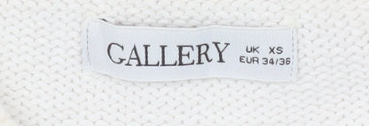 Gallery Women's Multicoloured Striped Knit Crew Neck Jumper XS
